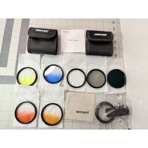 Neewer Camera Lens Filter Kit Graduated Color ND UV CPL Pouches Adapter Ring